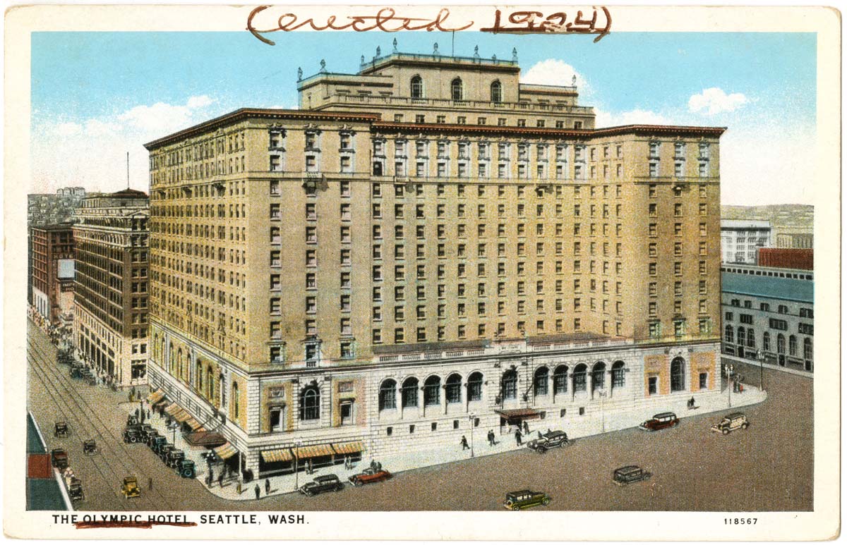 Seattle collectors postcard Wa Fairmont Olympic Hotel 